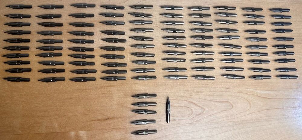 Vintage Eagle Pencil Co E10 Falcon Pen Nibs Lot x 106 Calligraphy Dip Pen Points